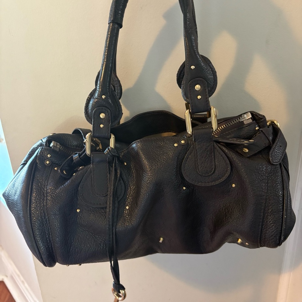 ❌SOLD❌ Vintage Chloe Paddington Shoulder Bag Black/Dark Brown - Picture 3 of 14